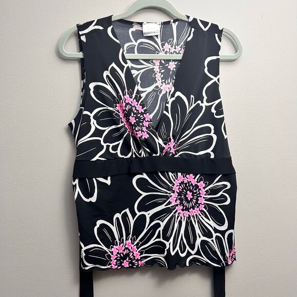 Fashion Bug Sleeveless V-Neck Floral Belted Top – Size XL - Picture 1 of 8